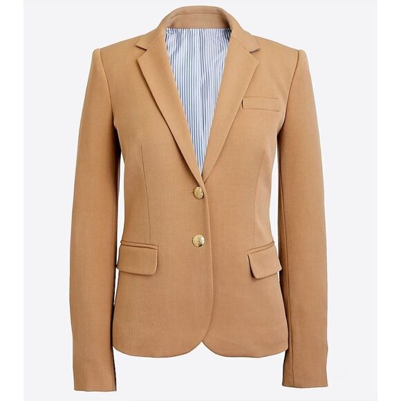 J. Crew Schoolboy‎ blazer jacket Sz 4 neutral tan caramel camel - Picture 1 of 10